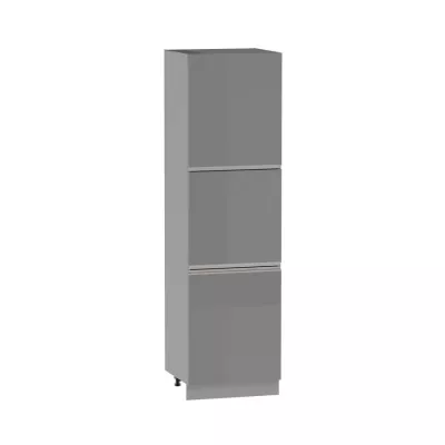 ADAMA élelmiszerszekrény - szélesség 60 cm, fényes szürke / szürke, lábak 10 cm