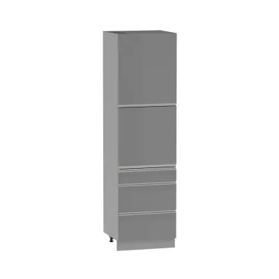 ADAMA kombinált élelmiszerszekrény - szélesség 60 cm, fényes szürke/szürke, lábak 15 cm