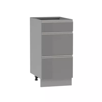 Alsó szekrény fiókokkal ADAMA - szélesség 40 cm, fényes szürke / szürke, lábak 15 cm