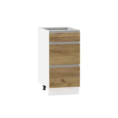 Alsó szekrény fiókokkal ADAMA - szélesség 40 cm, craft tölgy arany / fehér, lábak 15 cm
