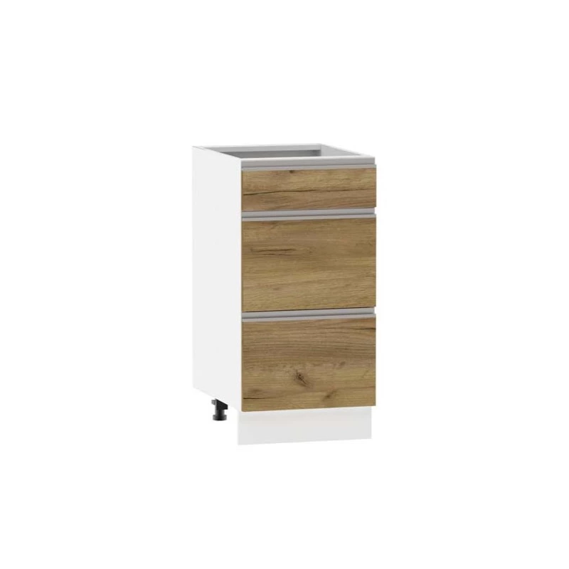 Alsó szekrény fiókokkal ADAMA - szélesség 40 cm, craft tölgy arany / fehér, lábak 15 cm