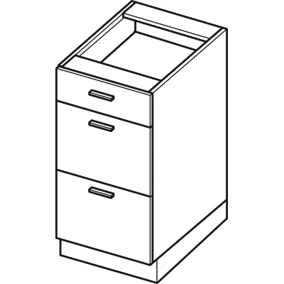 Alsó szekrény fiókokkal ADAMA - szélesség 40 cm, craft tölgy arany / fehér, lábak 15 cm