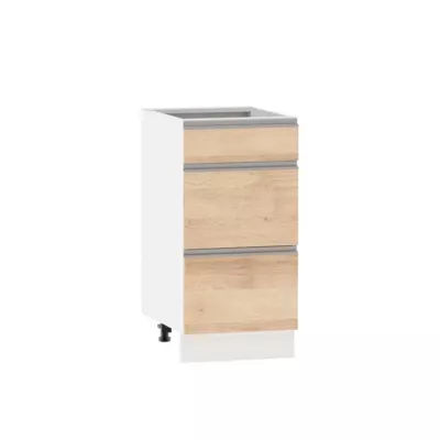 Alsó szekrény fiókokkal ADAMA - szélesség 40 cm, artisan bükk / fehér, lábak 10 cm