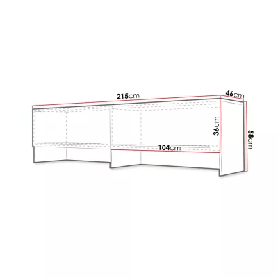 Bővítés vízszintesen összecsukható ágyhoz 140x200 CELENA - szürke