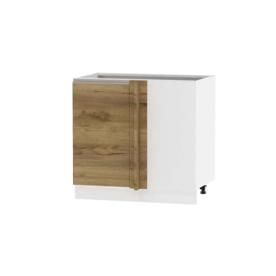 Bővített sarokszekrény ADAMA szigethez - szélesség 105 cm, craft tölgy arany / fehér, 10 cm lábak, jobb oldali