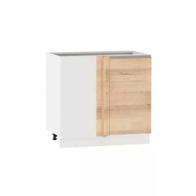 Bővített sarokszekrény ADAMA szigethez - szélesség 105 cm, artisan bükk / fehér, 10 cm lábak, bal oldali