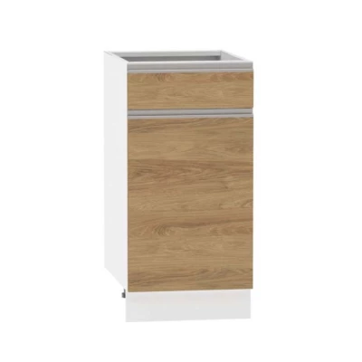 Kombinált alsószekrény ADAMA - szélesség 40 cm, hickory natúr / fehér, lábak 15 cm