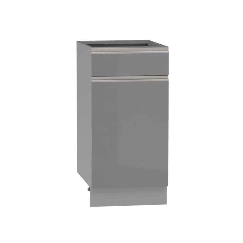 Kombinált alsószekrény ADAMA - szélesség 40 cm, fényes szürke/szürke, lábak 15 cm