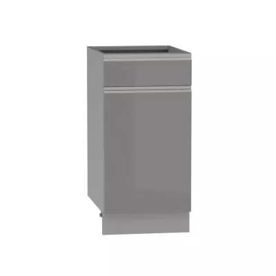 Kombinált alsószekrény ADAMA - szélesség 40 cm, fényes szürke/szürke, lábak 15 cm