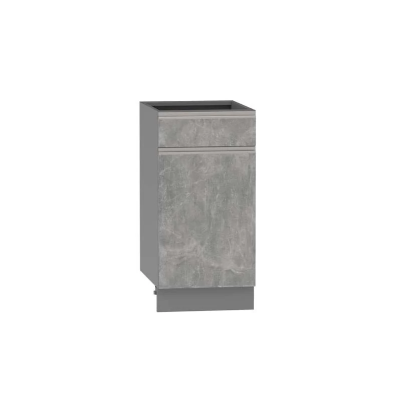 Kombinált alsószekrény ADAMA - szélesség 40 cm, világos műbeton / szürke, 10 cm lábak
