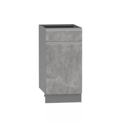 Kombinált alsószekrény ADAMA - szélesség 40 cm, világos műbeton / szürke, 10 cm lábak