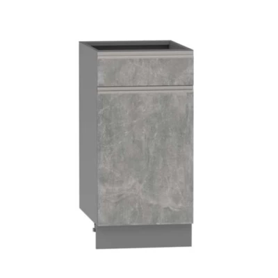 Kombinált alsószekrény ADAMA - szélesség 40 cm, világos beton atelier / szürke, lábak 15 cm