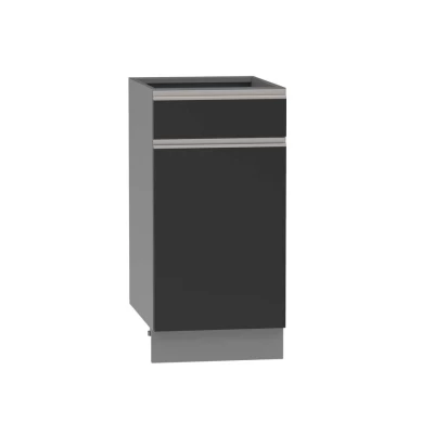Kombinált alsószekrény ADAMA - szélesség 40 cm, fekete / szürke, lábak 10 cm