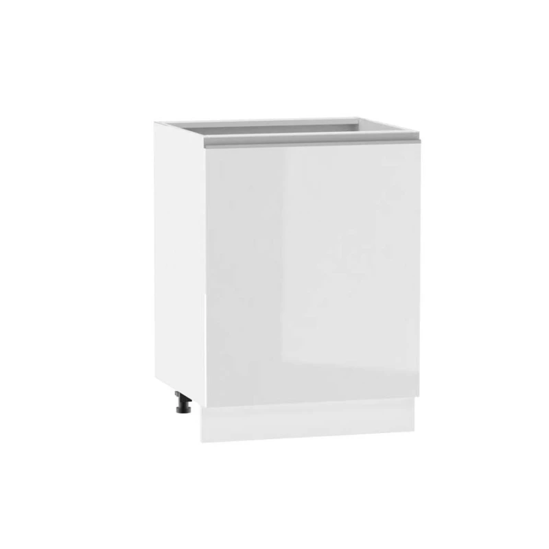 ADAMA szigetszekrény - szélesség 60 cm, fényes fehér / fehér, 10 cm lábak