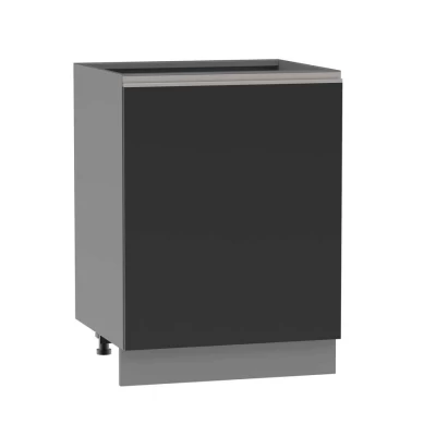 ADAMA szigetszekrény - szélesség 60 cm, fekete / szürke, lábak 15 cm