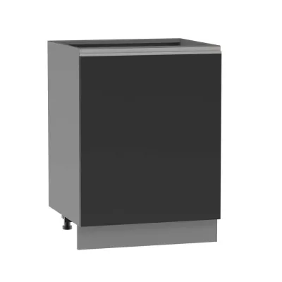 ADAMA szigetszekrény - szélesség 60 cm, fekete / szürke, lábak 15 cm