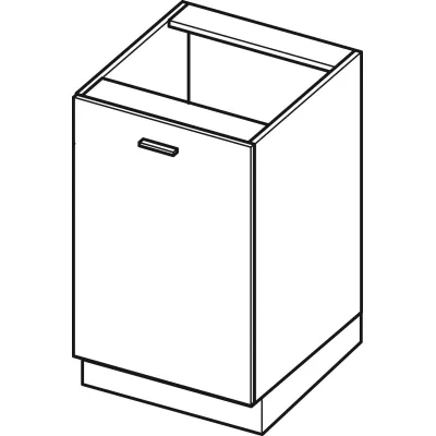 ADAMA szigetszekrény - szélesség 60 cm, fekete / szürke, lábak 15 cm