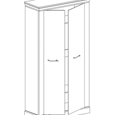 Kétajtós AILISH ruhásszekrény - szélesség 107 cm, kraft arany tölgyfa