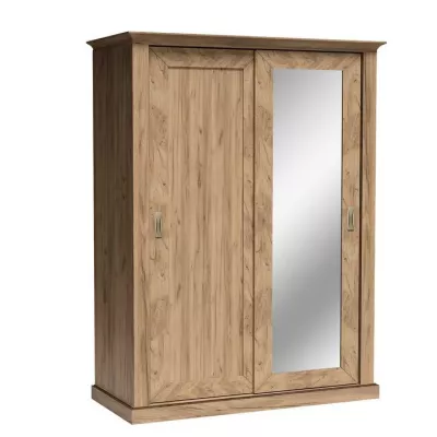 Kétajtós AILISH ruhásszekrény - szélesség 146 cm, arany kraft tölgyfa