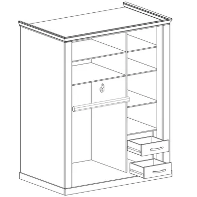 Kétajtós AILISH ruhásszekrény - szélesség 146 cm, arany kraft tölgyfa