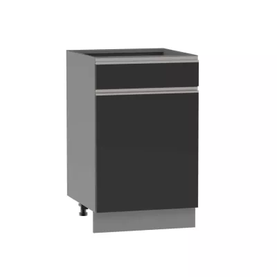 Kombinált alsószekrény ADAMA - szélesség 50 cm, fekete / szürke, lábak 10 cm