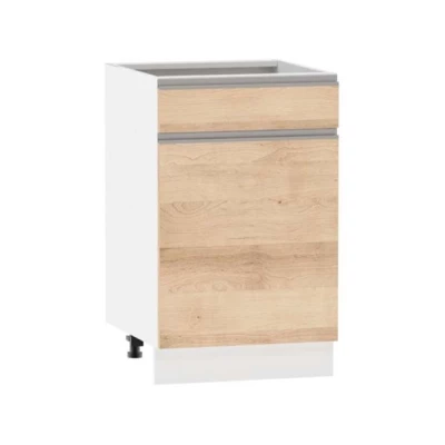 Kombinált alsószekrény ADAMA - szélesség 50 cm, artisan bükk / fehér, 10 cm lábak
