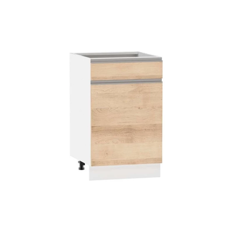 Kombinált alsószekrény ADAMA - szélesség 50 cm, artisan bükk / fehér, 15 cm lábak