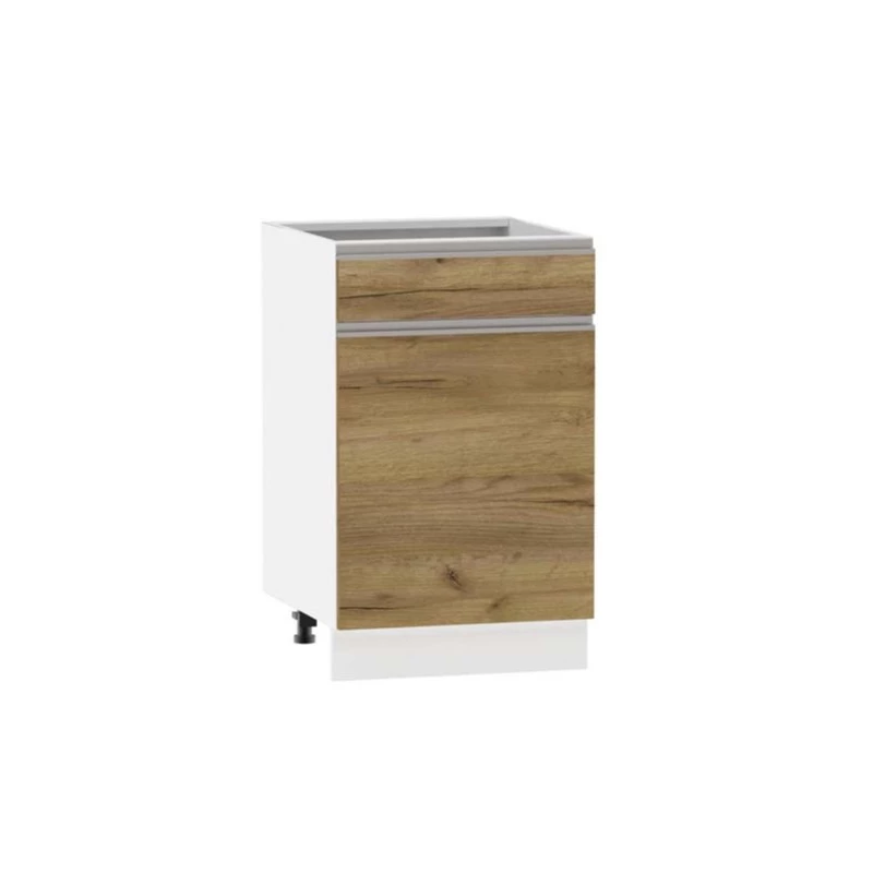 Kombinált alsószekrény ADAMA - szélesség 50 cm, craft tölgy arany / fehér, lábak 10 cm