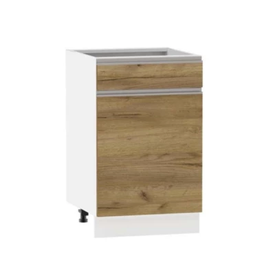 Kombinált alsószekrény ADAMA - szélesség 50 cm, craft tölgy arany / fehér, lábak 15 cm