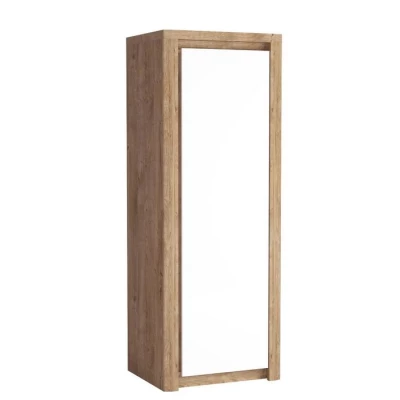 DORITH egyajtós gardróbszekrény - szélesség 73 cm, bordázott tölgy / fehér