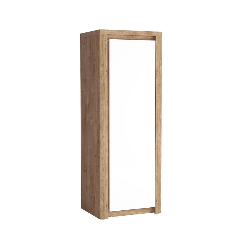 DORITH egyajtós gardróbszekrény - szélesség 73 cm, bordázott tölgy / fehér