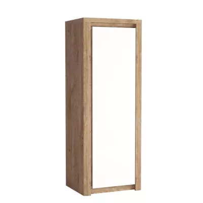 DORITH egyajtós gardróbszekrény - szélesség 73 cm, bordázott tölgy / fehér