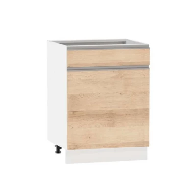 Kombinált alsószekrény ADAMA - szélesség 60 cm, artisan bükk / fehér, 10 cm lábak