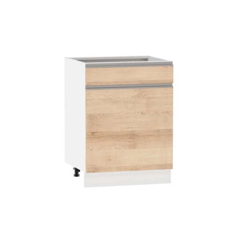 Kombinált alsószekrény ADAMA - szélesség 60 cm, artisan bükk / fehér, 10 cm lábak