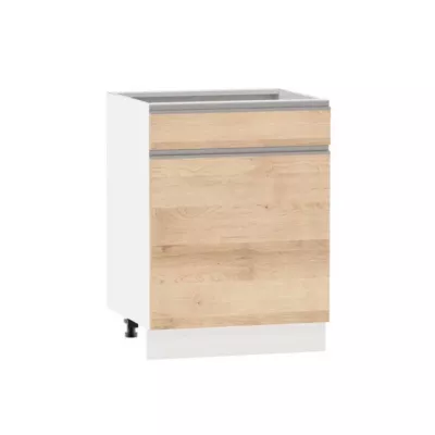 Kombinált alsószekrény ADAMA - szélesség 60 cm, artisan bükk / fehér, 10 cm lábak