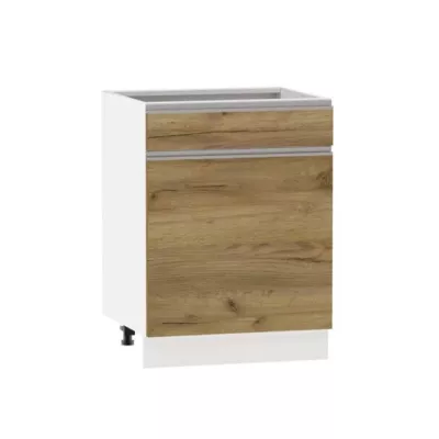 Kombinált alsószekrény ADAMA - szélesség 60 cm, craft tölgy arany / fehér, lábak 15 cm