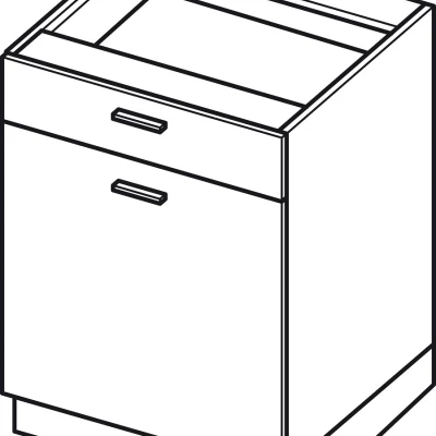 Kombinált alsószekrény ADAMA - szélesség 60 cm, craft tölgy arany / fehér, lábak 15 cm