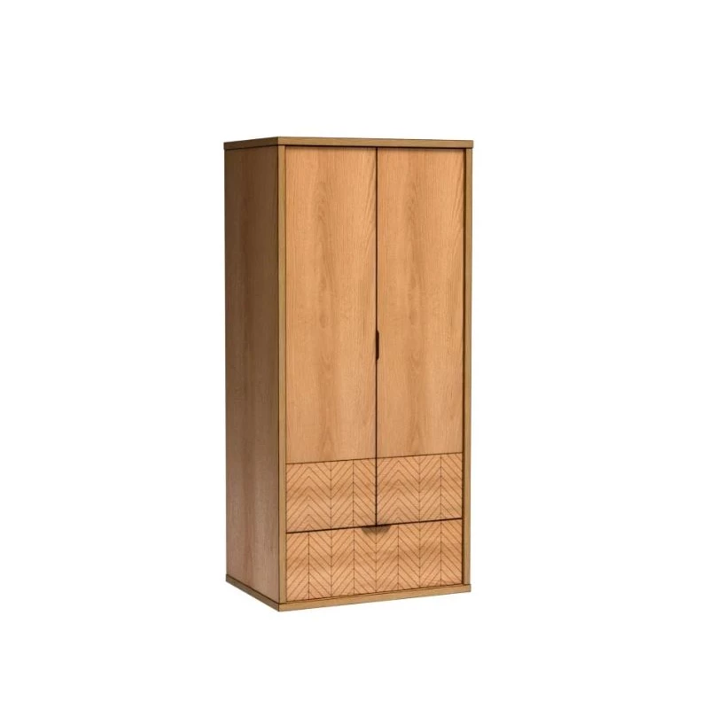 Kétajtós, fiókos szekrény DELA - szélesség 158 cm, karamell tölgyfa