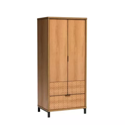 Kétajtós, fiókos szekrény DELA - szélesség 158 cm, karamell tölgyfa