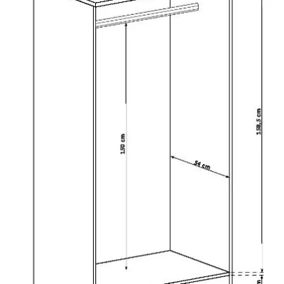 GIADA kétajtós szekrény - szélesség 90 cm, lefkas tölgyfa