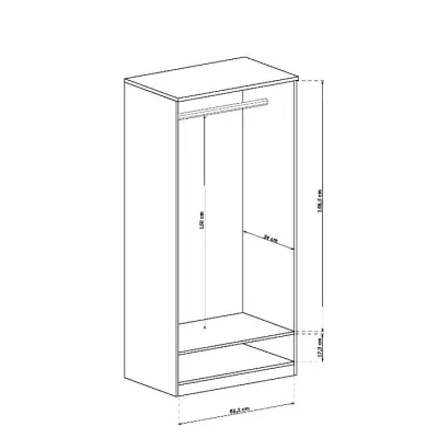 GIADA kétajtós szekrény - szélesség 90 cm, lefkas tölgyfa