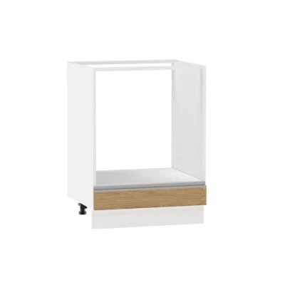 Beépített sütőszekrény ADAMA - szélesség 60 cm, hickory natúr / fehér, lábak 10 cm