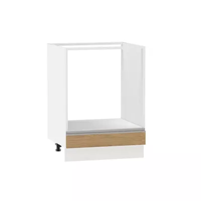 Beépített sütőszekrény ADAMA - szélesség 60 cm, hickory natúr / fehér, lábak 10 cm