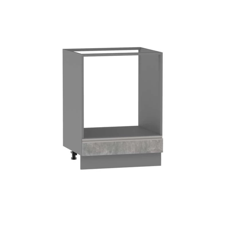 Beépített sütőszekrény ADAMA - szélesség 60 cm, világos beton atelier / szürke, 10 cm lábak