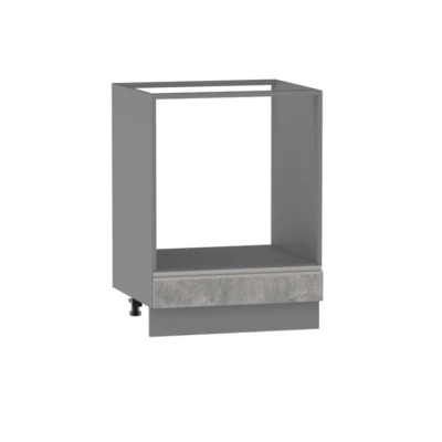 Beépített sütőszekrény ADAMA - szélesség 60 cm, világos műbeton / szürke, 15 cm-es lábak