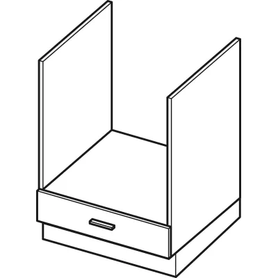 Beépített sütőszekrény ADAMA - szélesség 60 cm, fekete / szürke, lábak 10 cm