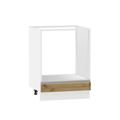 Beépített sütőszekrény ADAMA - szélesség 60 cm, artisan tölgyfa arany / fehér, lábak 10 cm