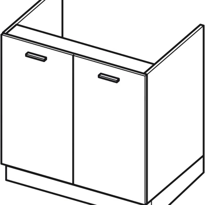 ADAMA mosdószekrény - szélesség 80 cm, fekete / szürke, lábak 15 cm