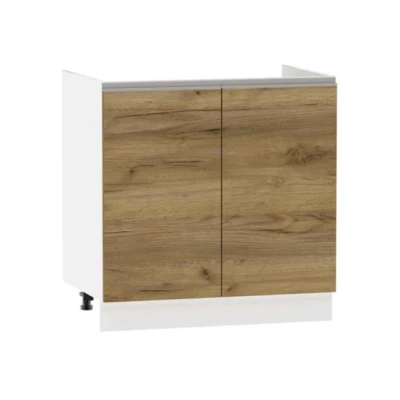 ADAMA mosdószekrény - szélesség 80 cm, craft tölgyfa arany / fehér, lábak 10 cm