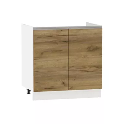 ADAMA mosdószekrény - szélesség 80 cm, craft tölgyfa arany / fehér, lábak 10 cm